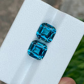 6.05 Carats London Blue Topaz Pair